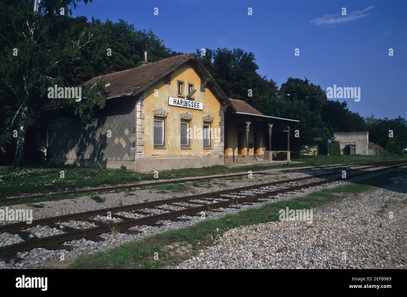Niederösterreich, Haringsee, aufgelassene Lokalbahnstrecke Stock Photo