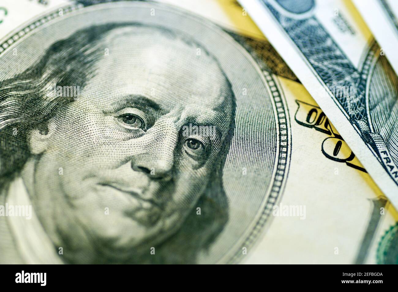 Extreme close-up of United States one hundred dollar bill Stock Photo ...