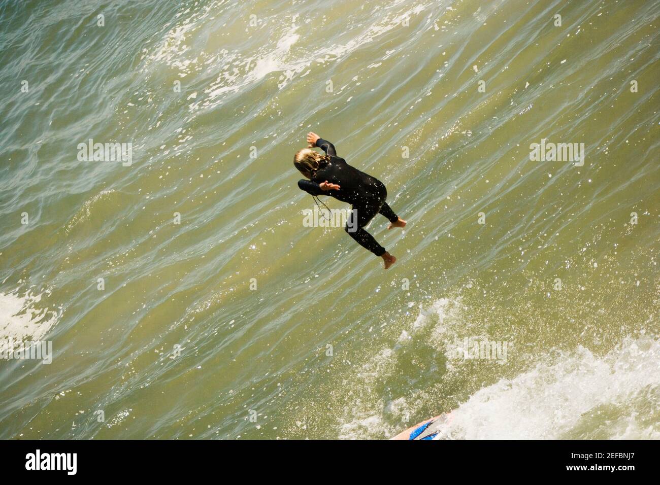 High angle view of a boogie boarder on the beach Stock Photo