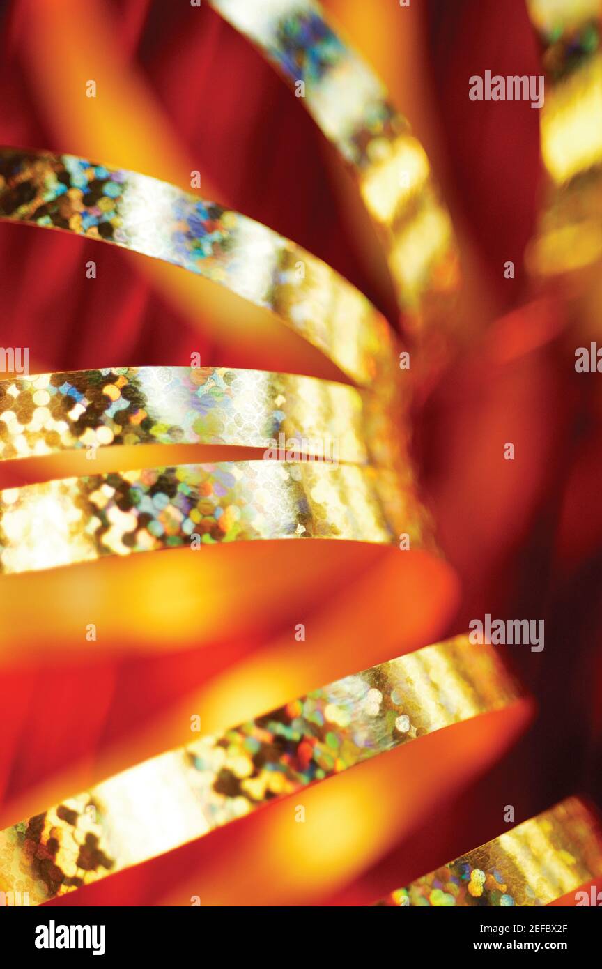 Closeup of golden decorative string Stock Photo Alamy