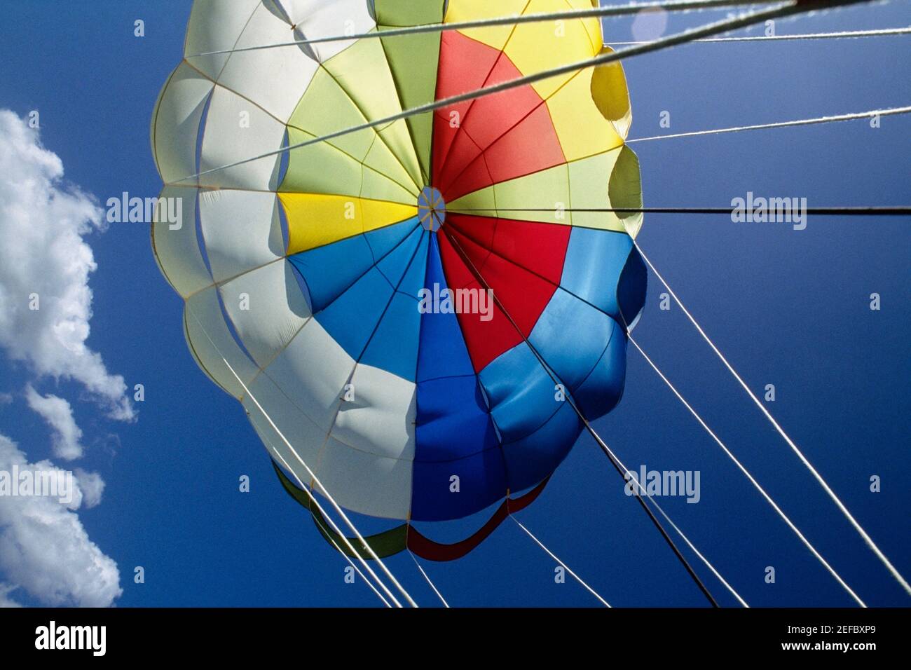 View of the canopy of a parasail, Negril Beach, Jamaica Stock Photo