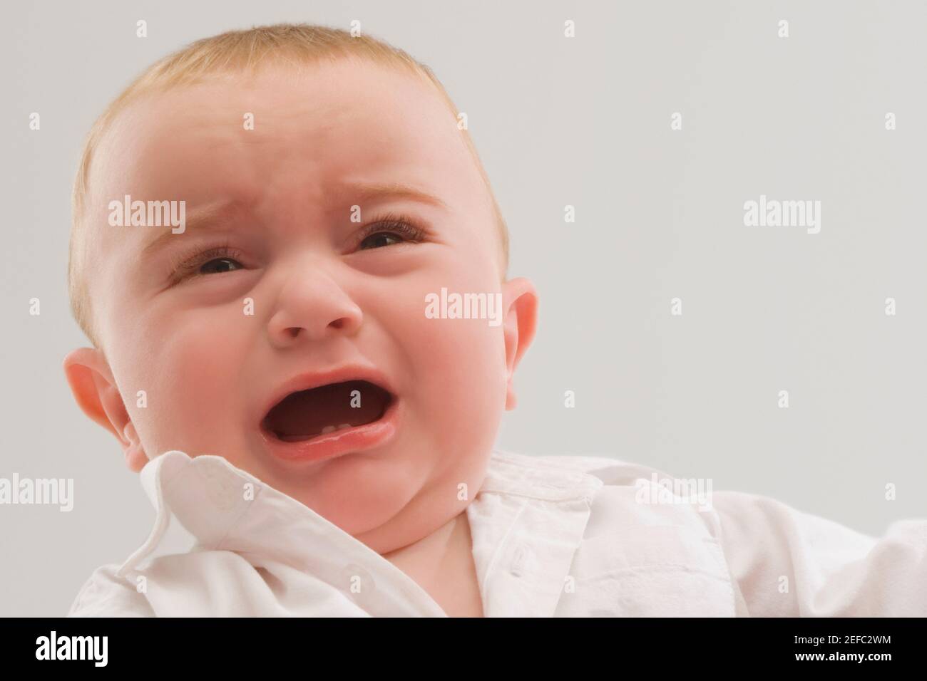 Close up of a baby boy crying Stock Photo