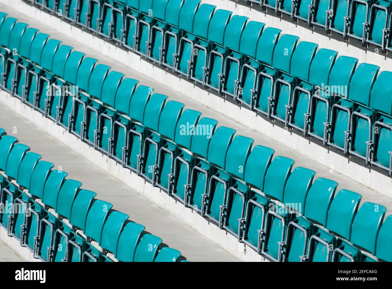 High angle view of seats in a stadium Stock Photo