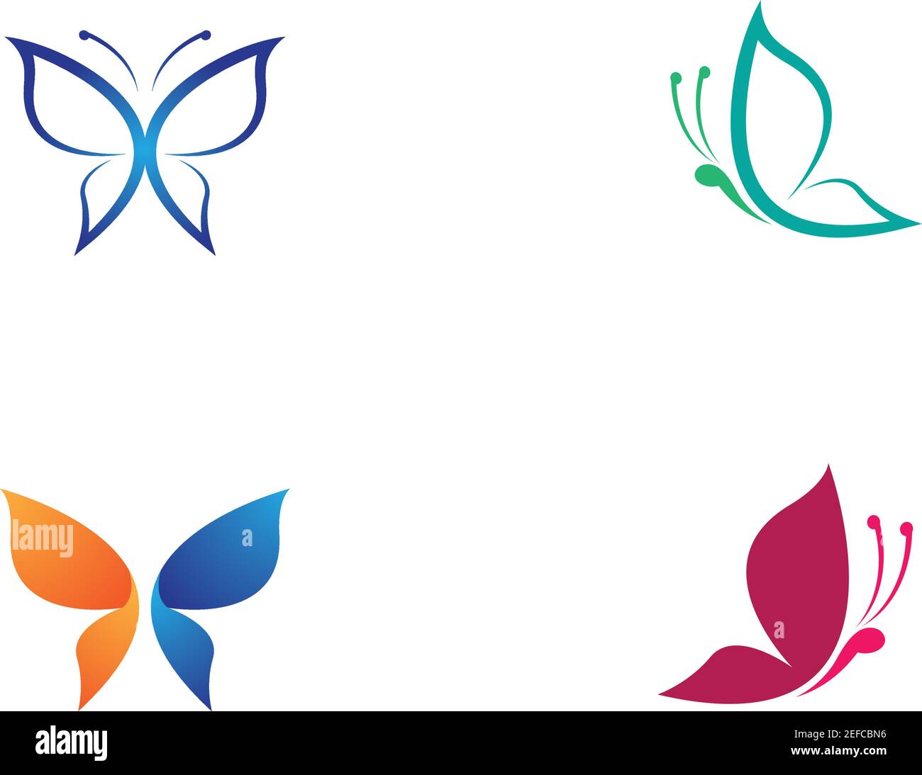 Butterfly logo template vector icon illustration design Stock Vector
