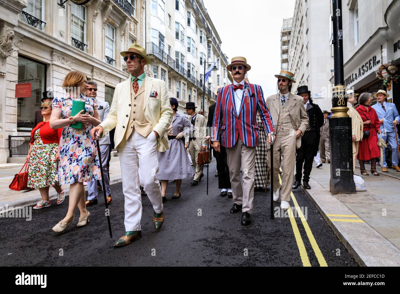 Dapper British Chaps and Chapettes at ' The Grand Flaneur' Chap Walk