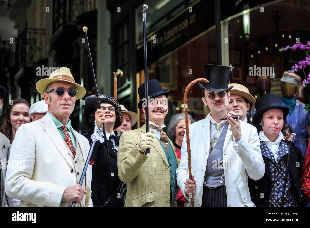 Dapper British Chaps and Chapettes at ' The Grand Flaneur' Chap Walk