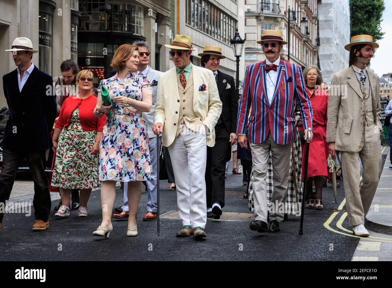 Dapper British Chaps and Chapettes at ' The Grand Flaneur' Chap Walk