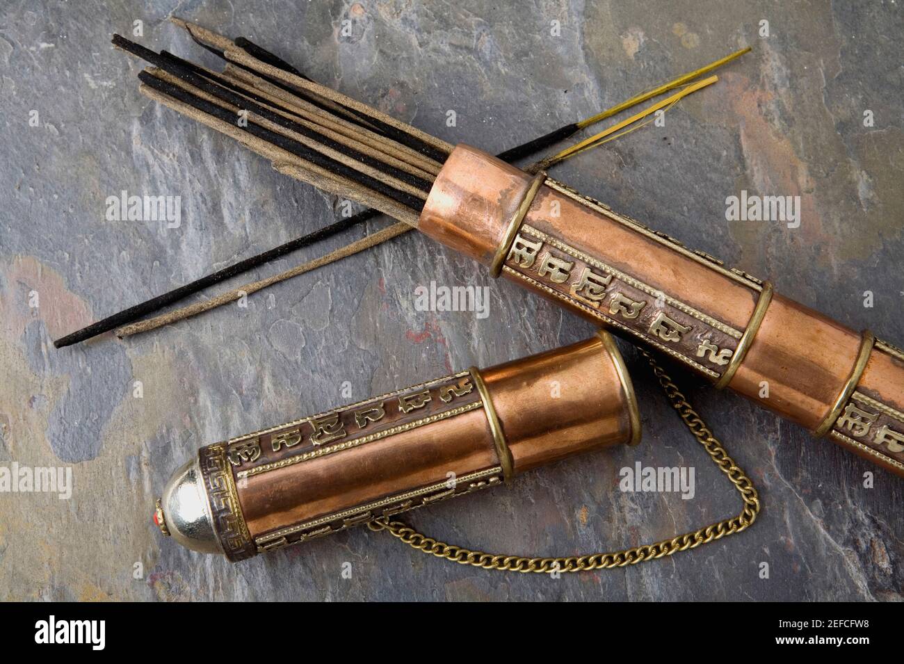 Close up of incenses in an incense case Stock Photo