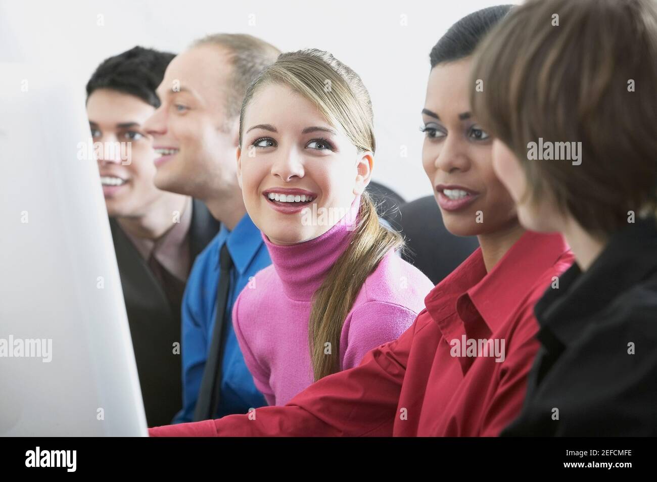 Blond woman with two men hi-res stock photography and images - Alamy