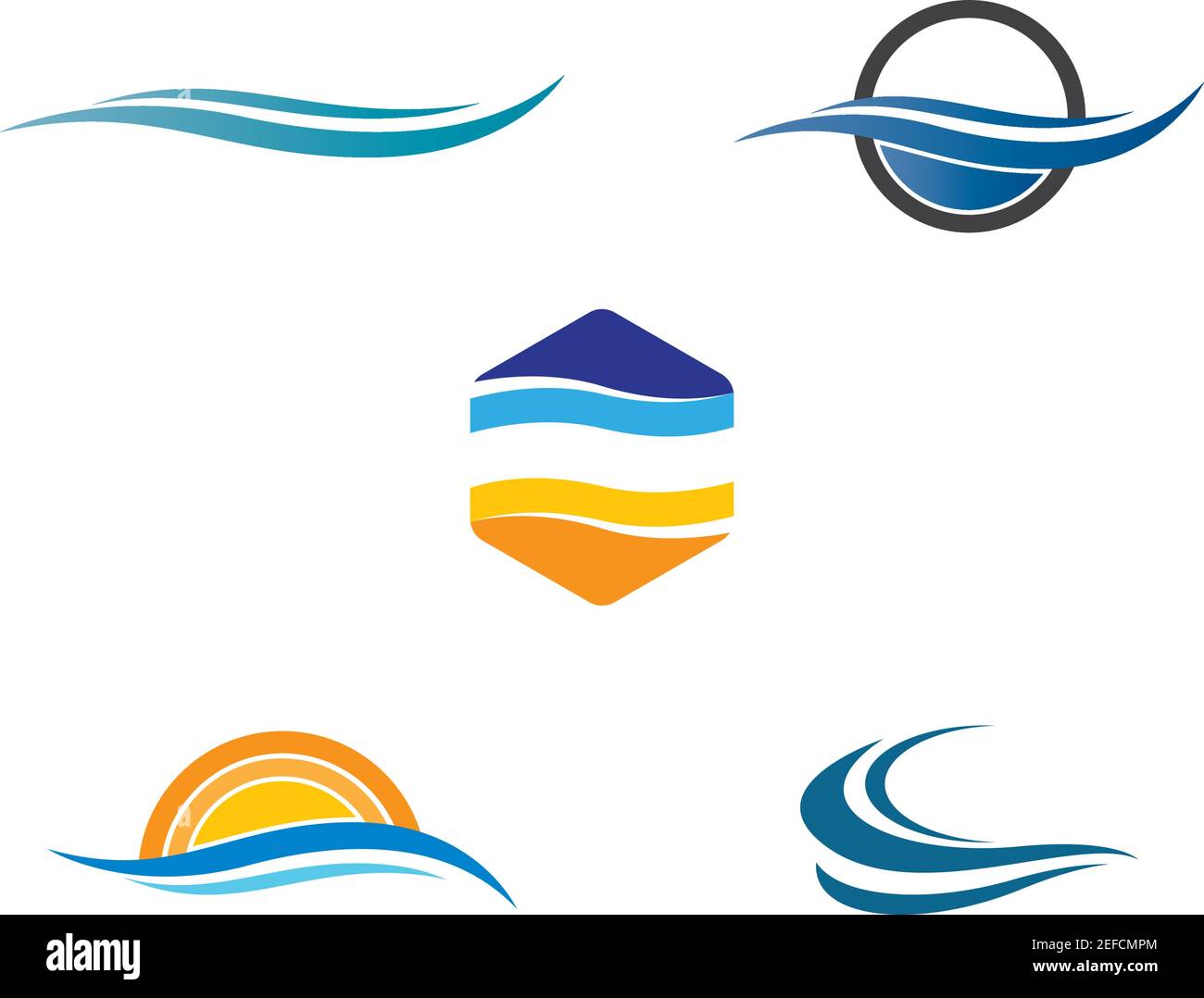 Water wave logo vector icon illustration design Stock Vector