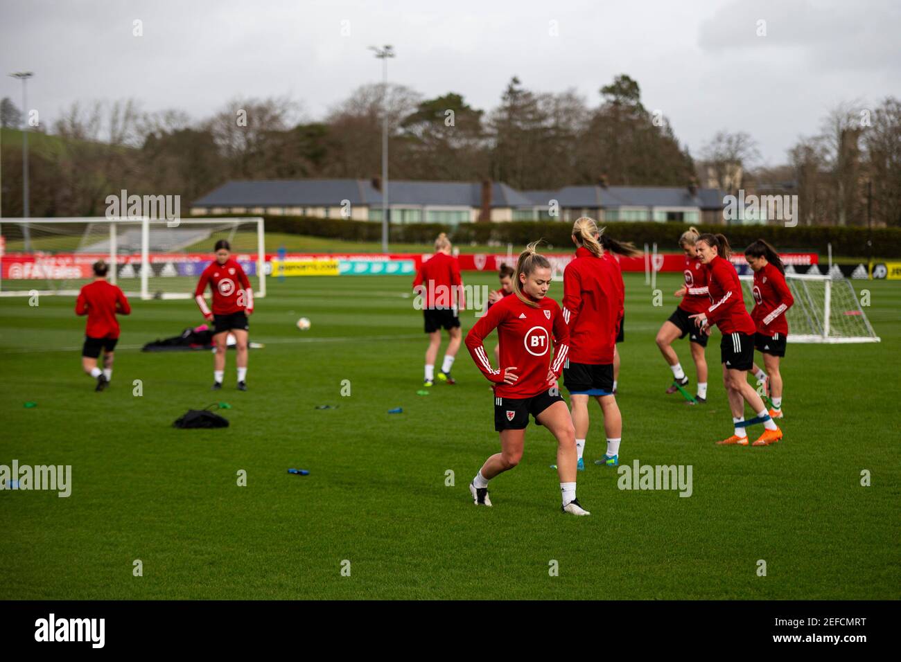 Cardiff, UK. 17th Feb, 2021. Charlie Estcourt of Wales Women during training. Wales Women national football team training camp at the Vale Resort, Hensol, near Cardiff on Wednesday 17th February 2021. Editorial use only, pic by Lewis Mitchell/Andrew Orchard sports photography/Alamy Live news Credit: Andrew Orchard sports photography/Alamy Live News Stock Photo