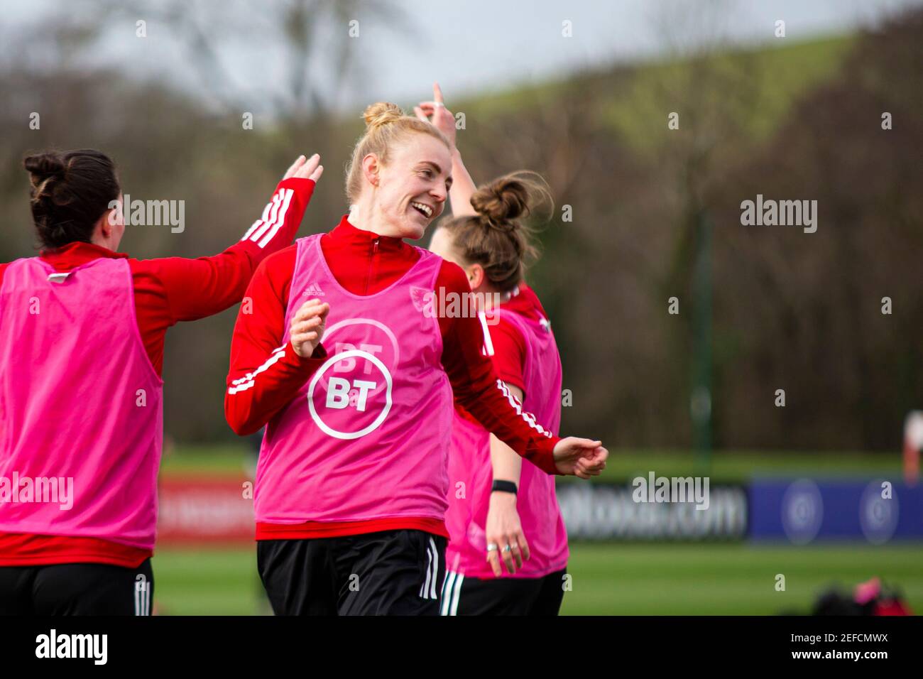 Cardiff, UK. 17th Feb, 2021. Sophie Ingle of Wales in training. Wales Women national football team training camp at the Vale Resort, Hensol, near Cardiff on Wednesday 17th February 2021. Editorial use only, pic by Lewis Mitchell/Andrew Orchard sports photography/Alamy Live news Credit: Andrew Orchard sports photography/Alamy Live News Stock Photo