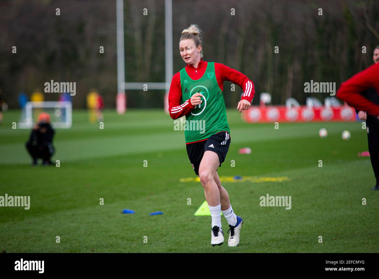 Cardiff, UK. 17th Feb, 2021. Rhiannon Roberts of Wales women in training. Wales Women national football team training camp at the Vale Resort, Hensol, near Cardiff on Wednesday 17th February 2021. Editorial use only, pic by Lewis Mitchell/Andrew Orchard sports photography/Alamy Live news Credit: Andrew Orchard sports photography/Alamy Live News Stock Photo