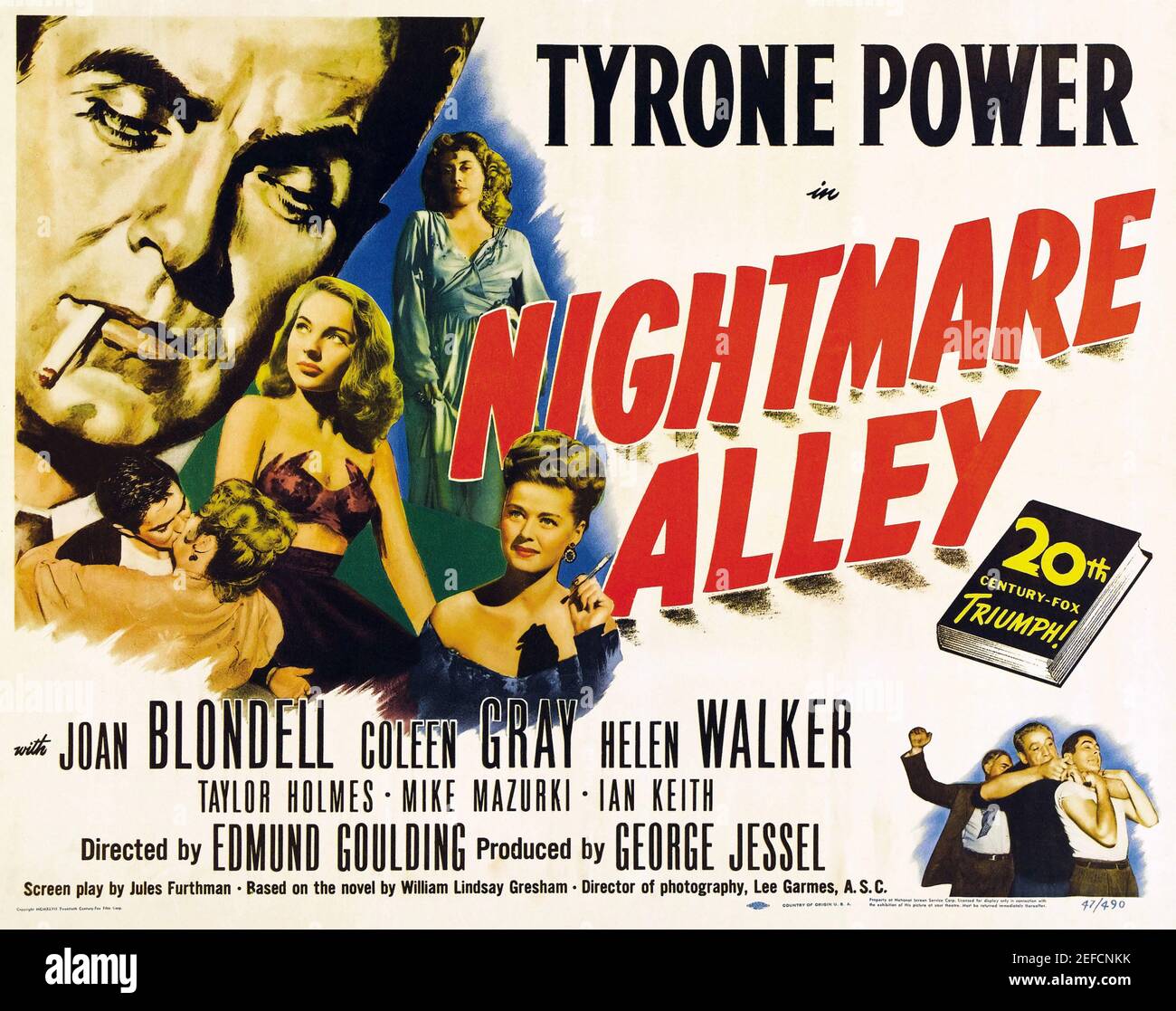 NIGHTMARE ALLEY 1947 20th Century Fox film with Tyrone Pwer and Joan Blondell Stock Photo