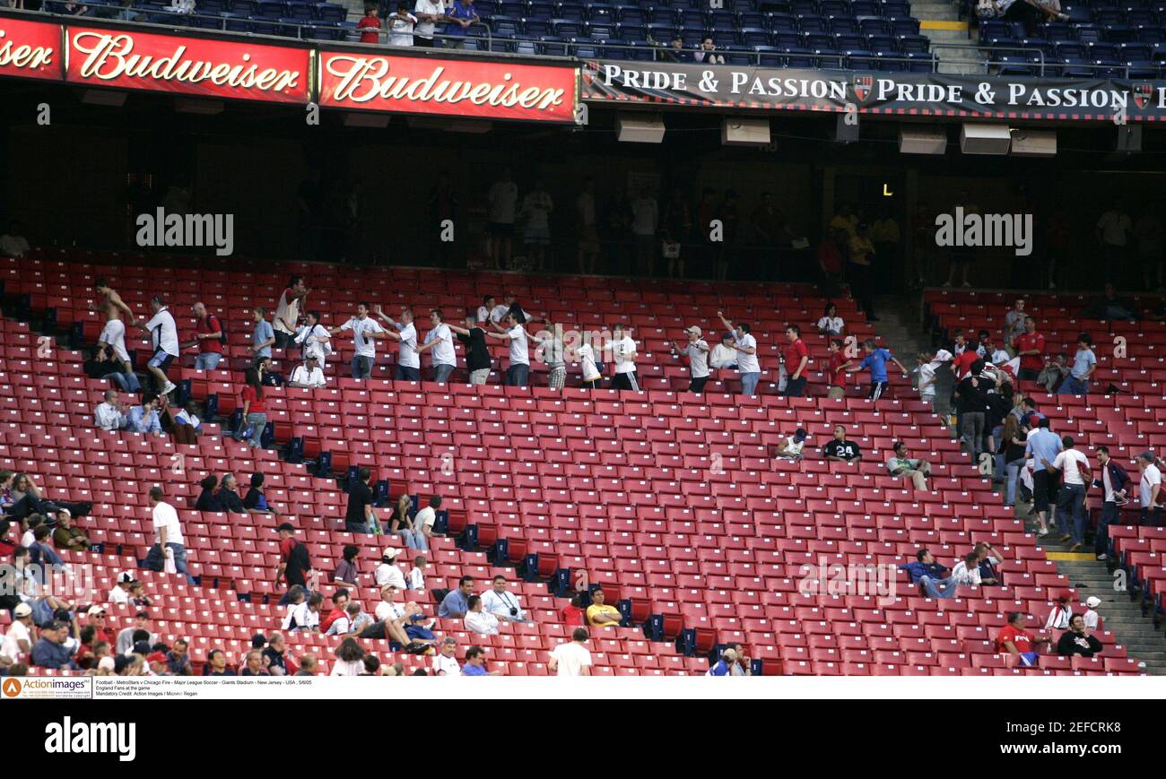 Football Metrostars V Chicago Fire Major League Soccer Giants Stadium New Jersey Usa 31 5 05 England Fans At The Game Mandatory Credit Action Images Michael Regan Stock Photo Alamy