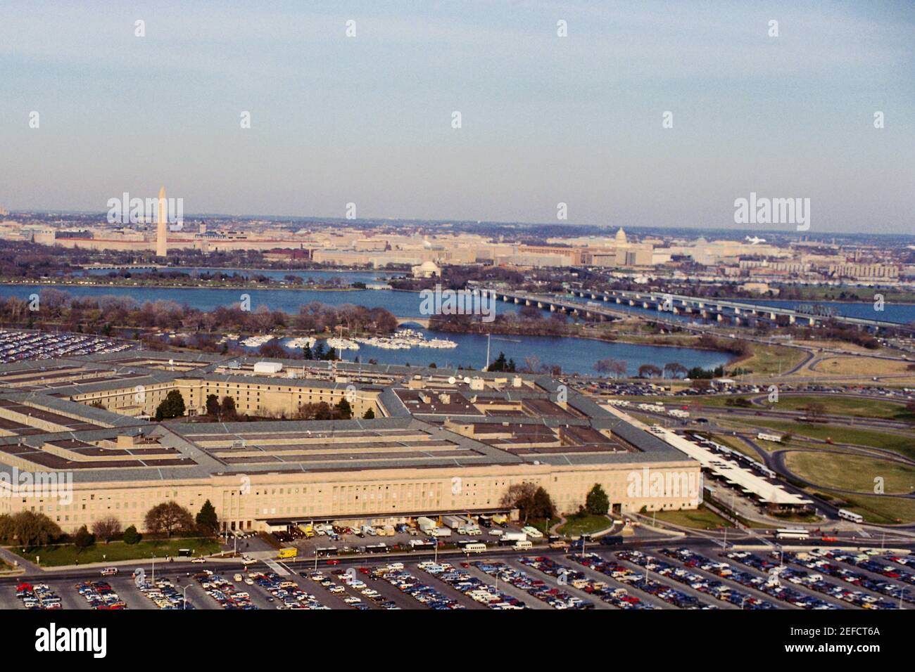 Aerial view of buildings in a city, The Pentagon, Washington DC, USA Stock Photo