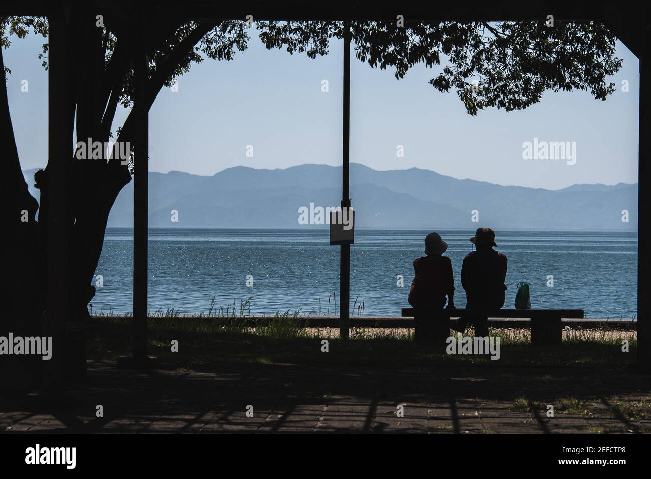 Old senior elderly couple silhouette hi-res stock photography and ...