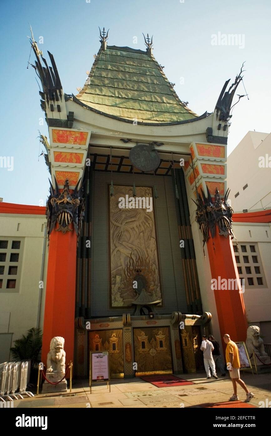 Low angle view of the facade of a theater, MannÅ½s Chinese Theater, Los Angeles, California, USA Stock Photo