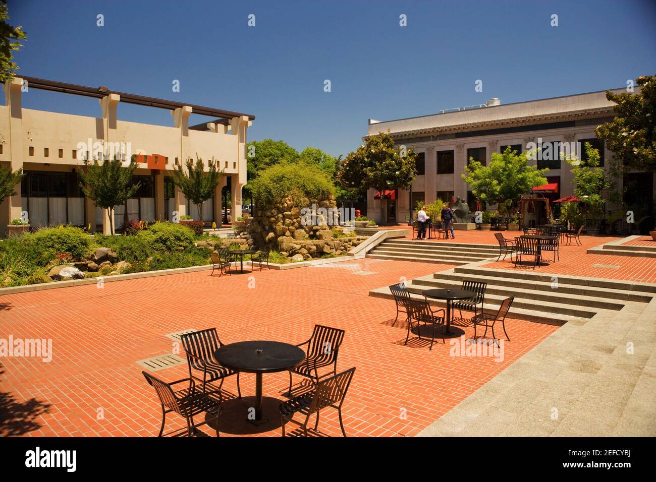 Two people in a restaurant, California, USA Stock Photo