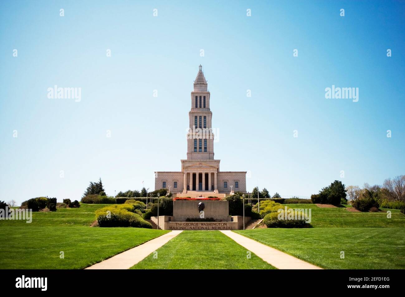 Facade of George Washington Masonic National Memorial, Alexandria, Virginia, USA Stock Photo