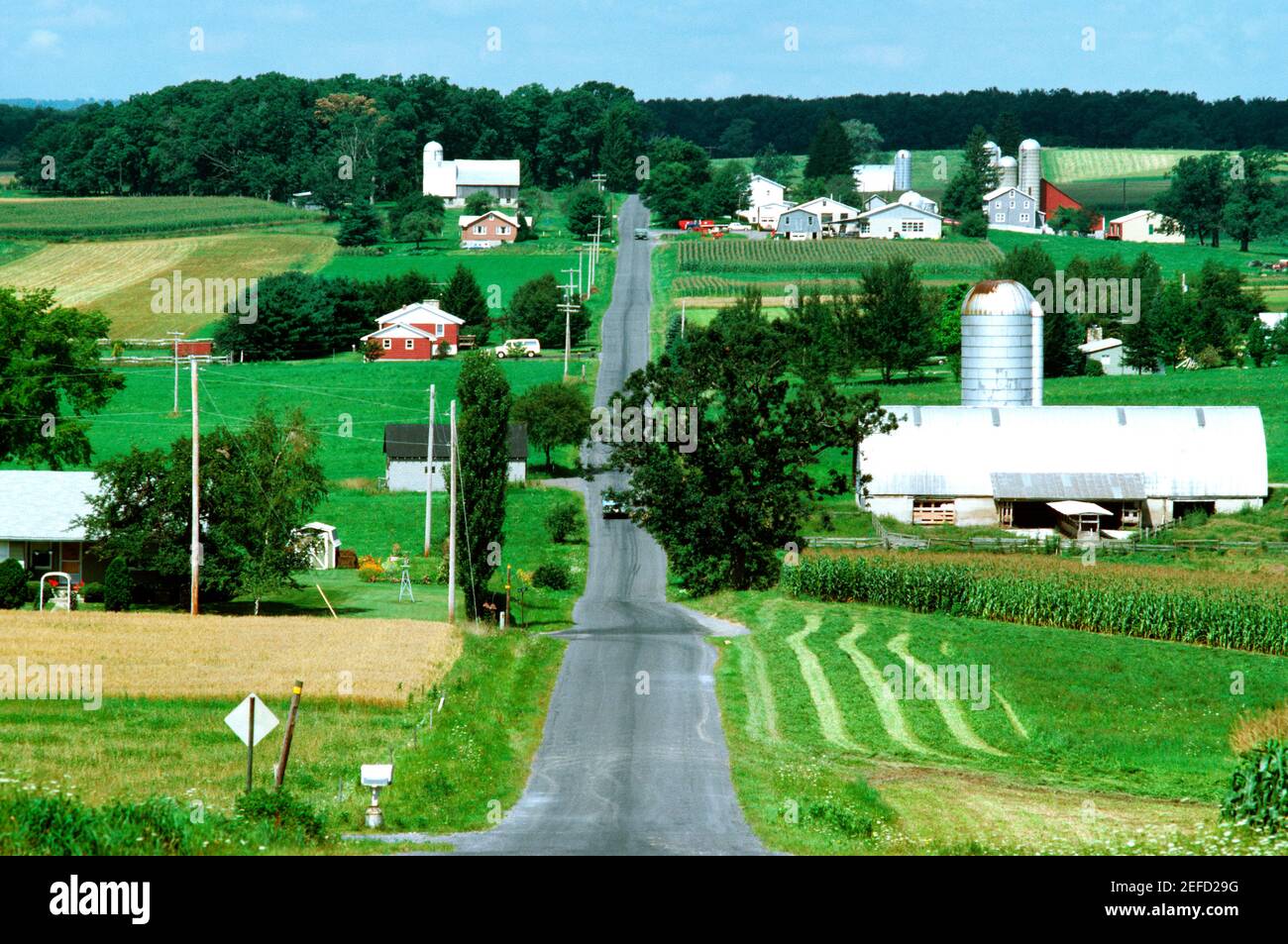 Country road and farmland in western Maryland Stock Photo Alamy
