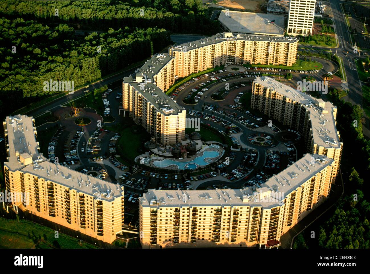 Aerial view of Apartments in Tyson Corner Area of Virginia Stock Photo