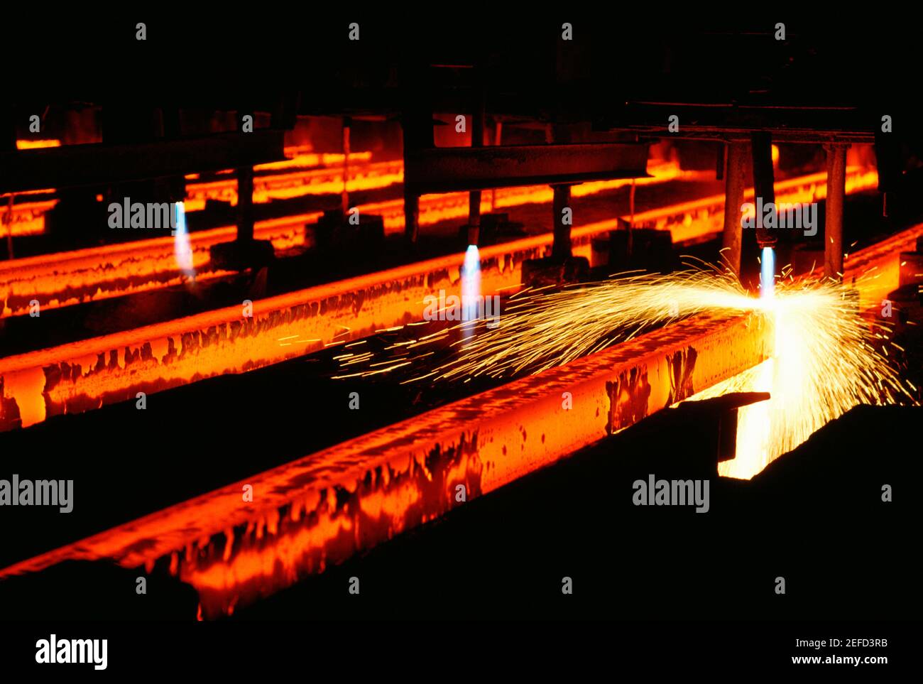 Blow torch cutting steel, Illinois, USA Stock Photo Alamy