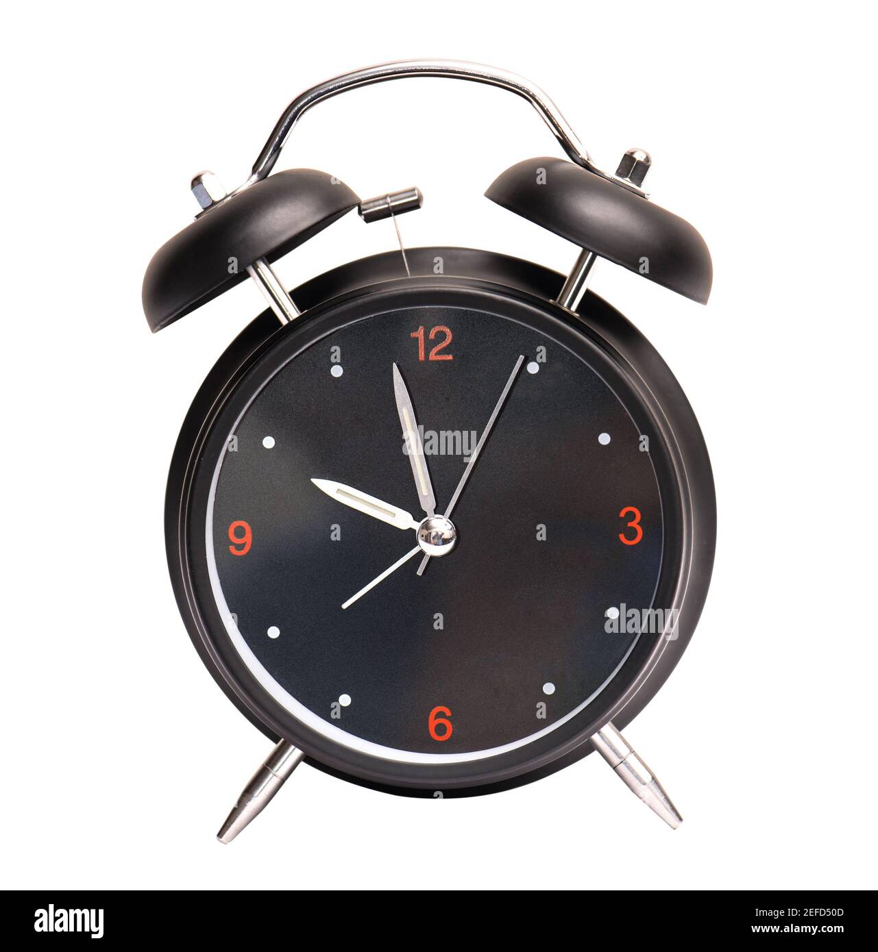 Black Alarm clock isolated on a white background Stock Photo - Alamy