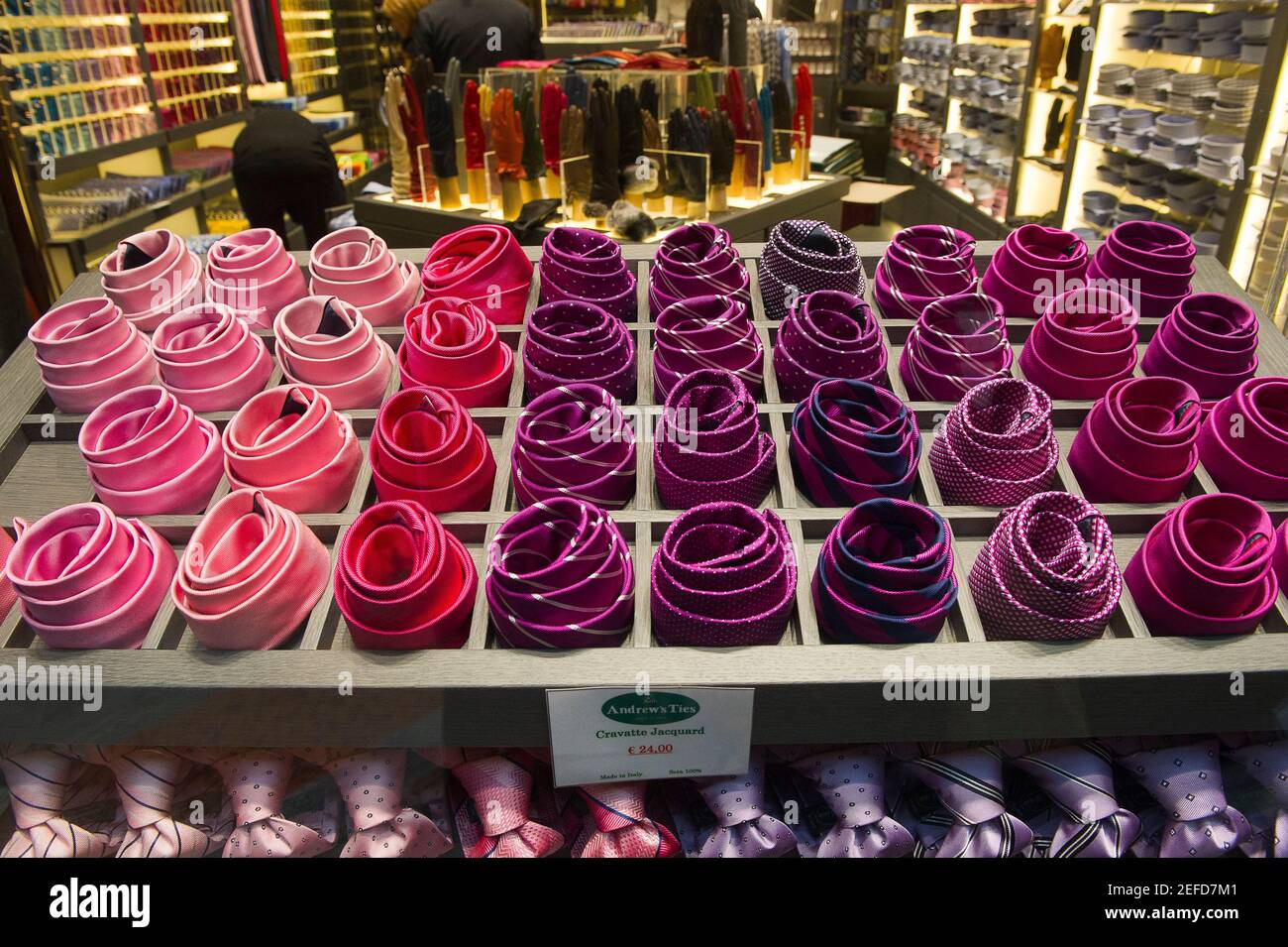 Europe, Italy, Lombardy, Milan, Galleria Vittorio Emanuele, silk tie shop  Stock Photo - Alamy