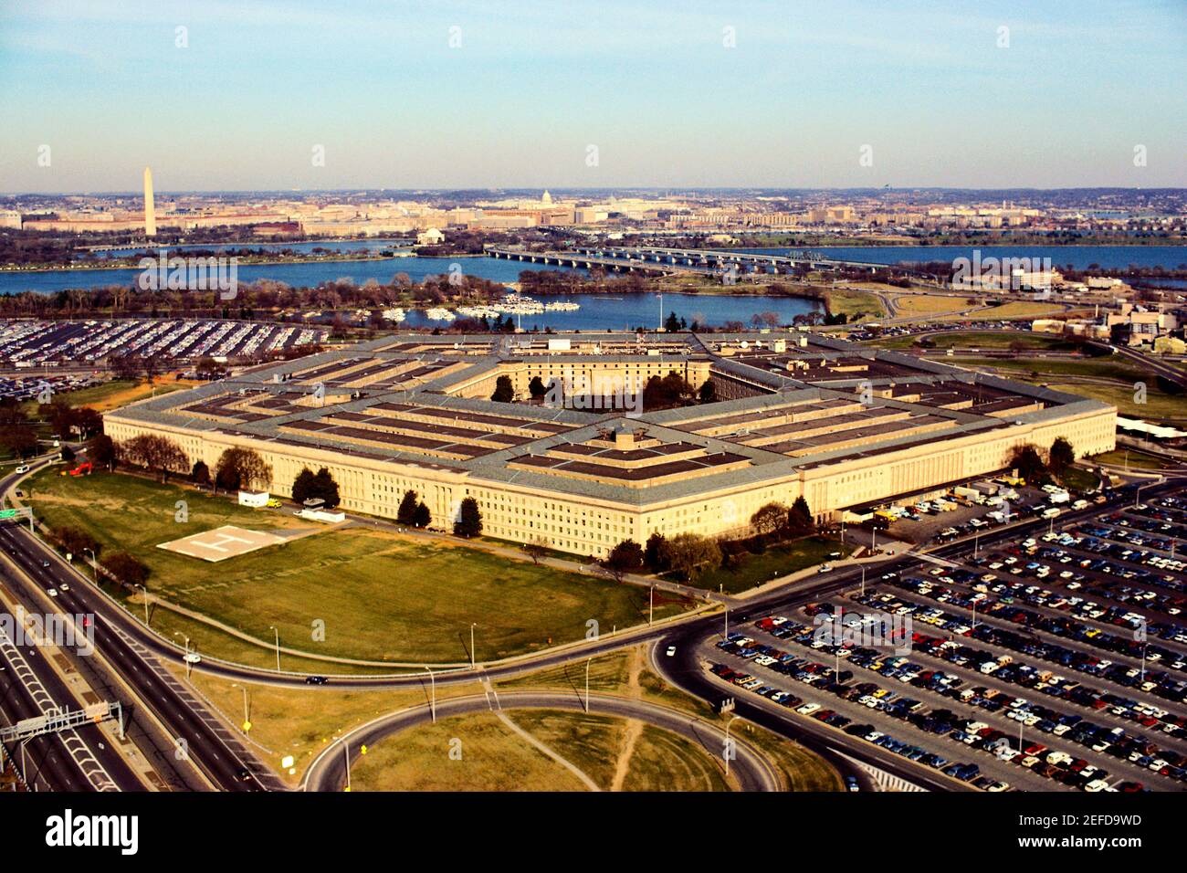 Aerial view of a military building, The Pentagon, Washington DC, USA Stock Photo