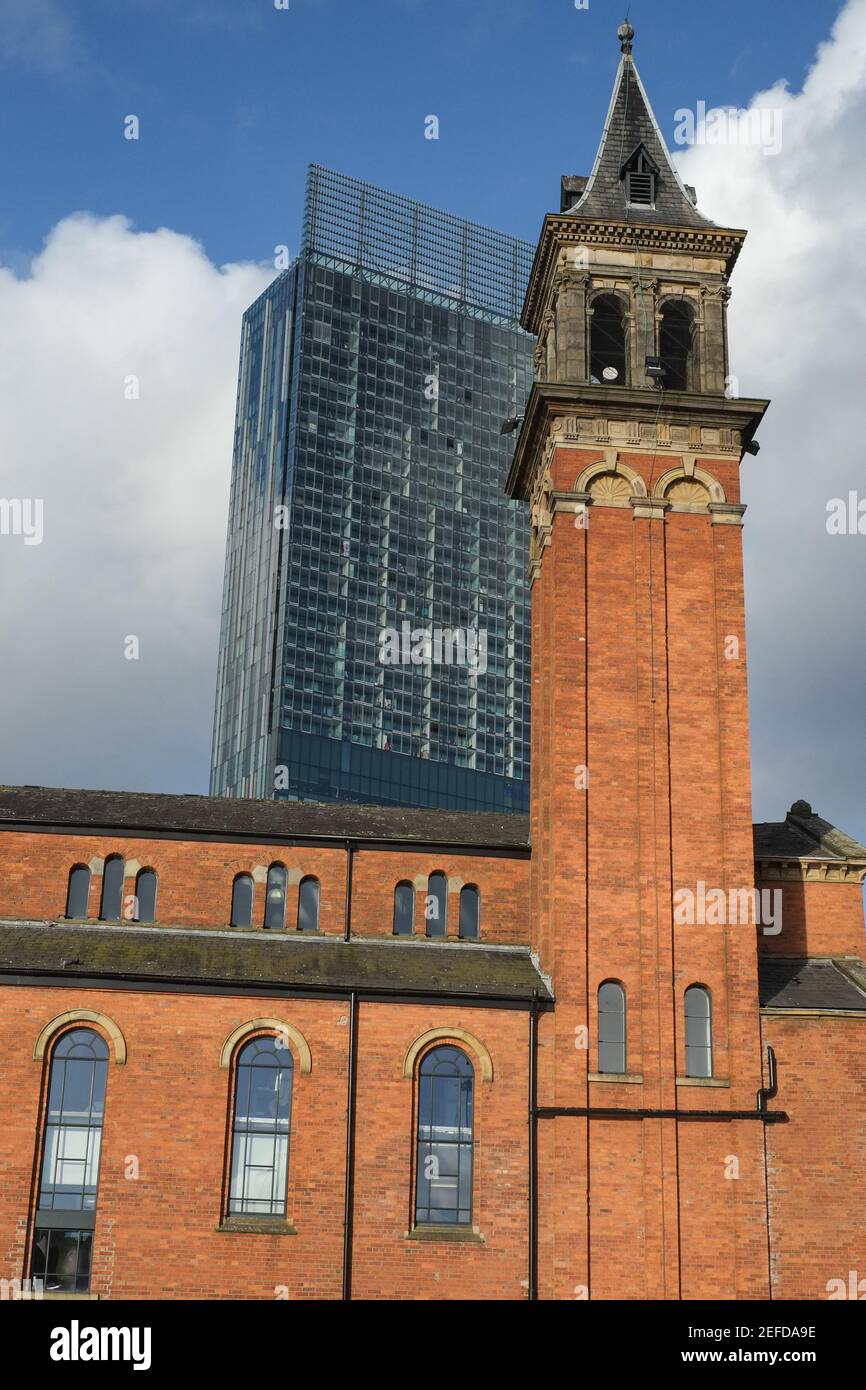 The old and new buildings of Manchester City Centre Stock Photo - Alamy