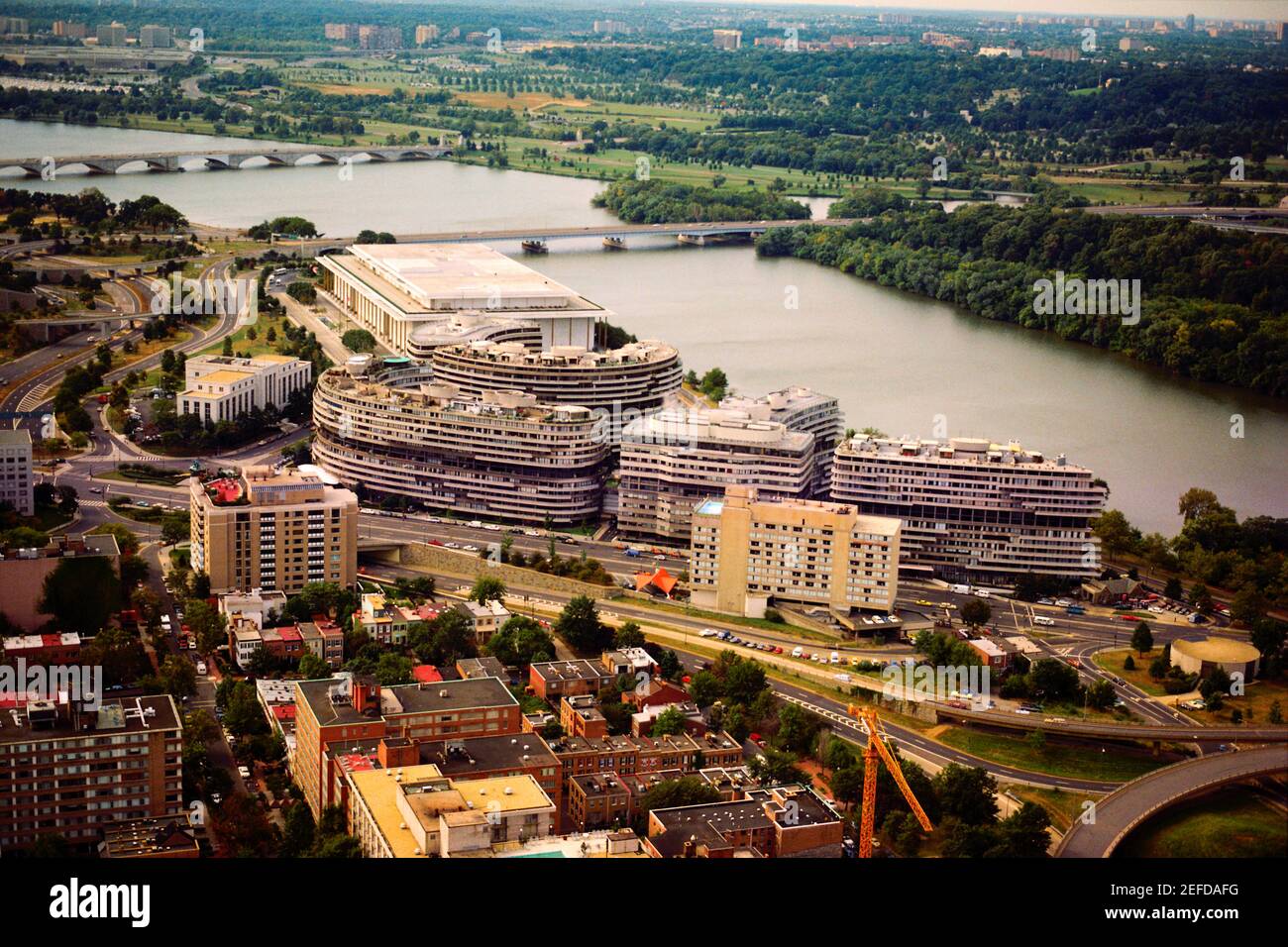 Aerial view of buildings in a city watergate kennedy center