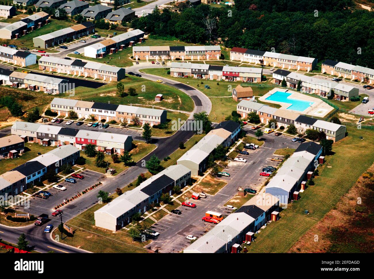 Aerial view of Courts of Hartford Square apartments in Edgewood