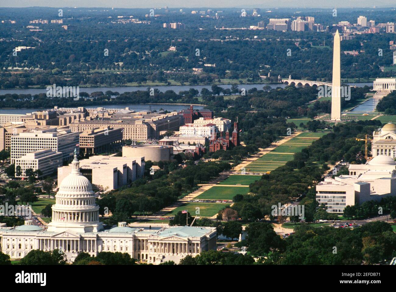 Aerial view of a government building, Capitol Building, Washington