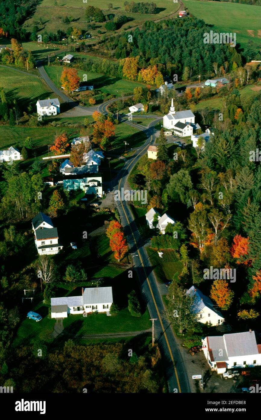Aerial view of West Vermont showing fall foliage Stock Photo Alamy