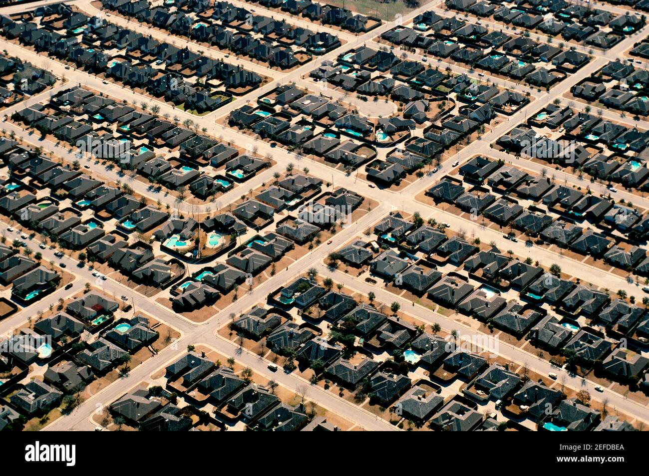 Aerial view of housing in Dallas Area Stock Photo Alamy