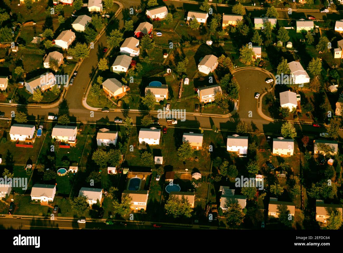 Aerial views of Dale City Community in Northern Virginia Stock Photo