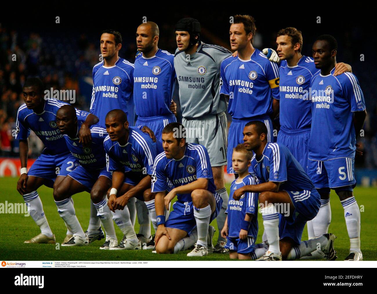 Football - Chelsea v Rosenborg BK - UEFA Champions League Group Stage  Matchday One Group B - Stamford Bridge - London - 07/08 , 18/9/07 Chelsea  players line up Mandatory Credit: Action Images / Henry Browne Stock Photo  - Alamy