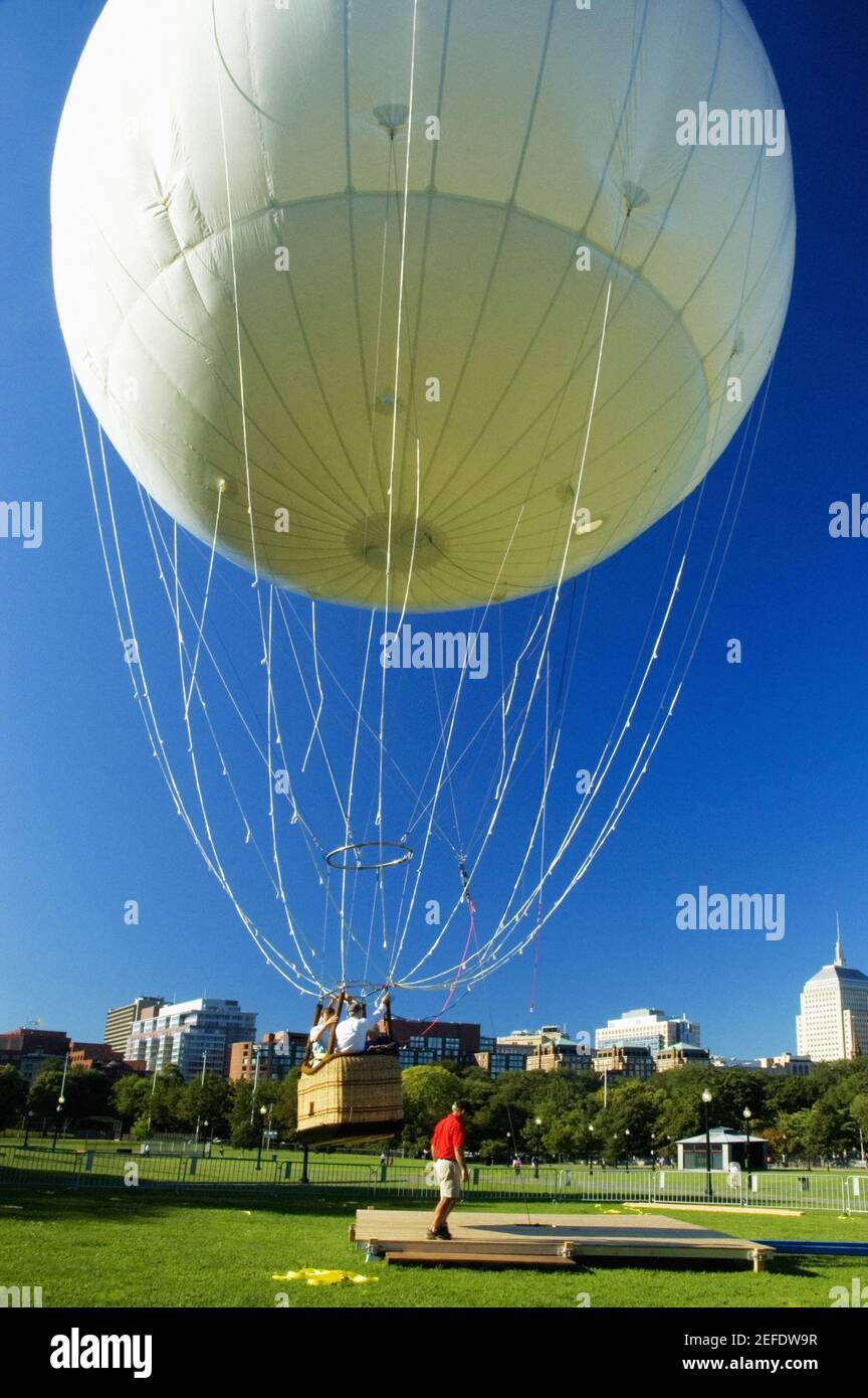 Hot air balloon taking off, Boston, Massachusetts, USA Stock Photo Alamy