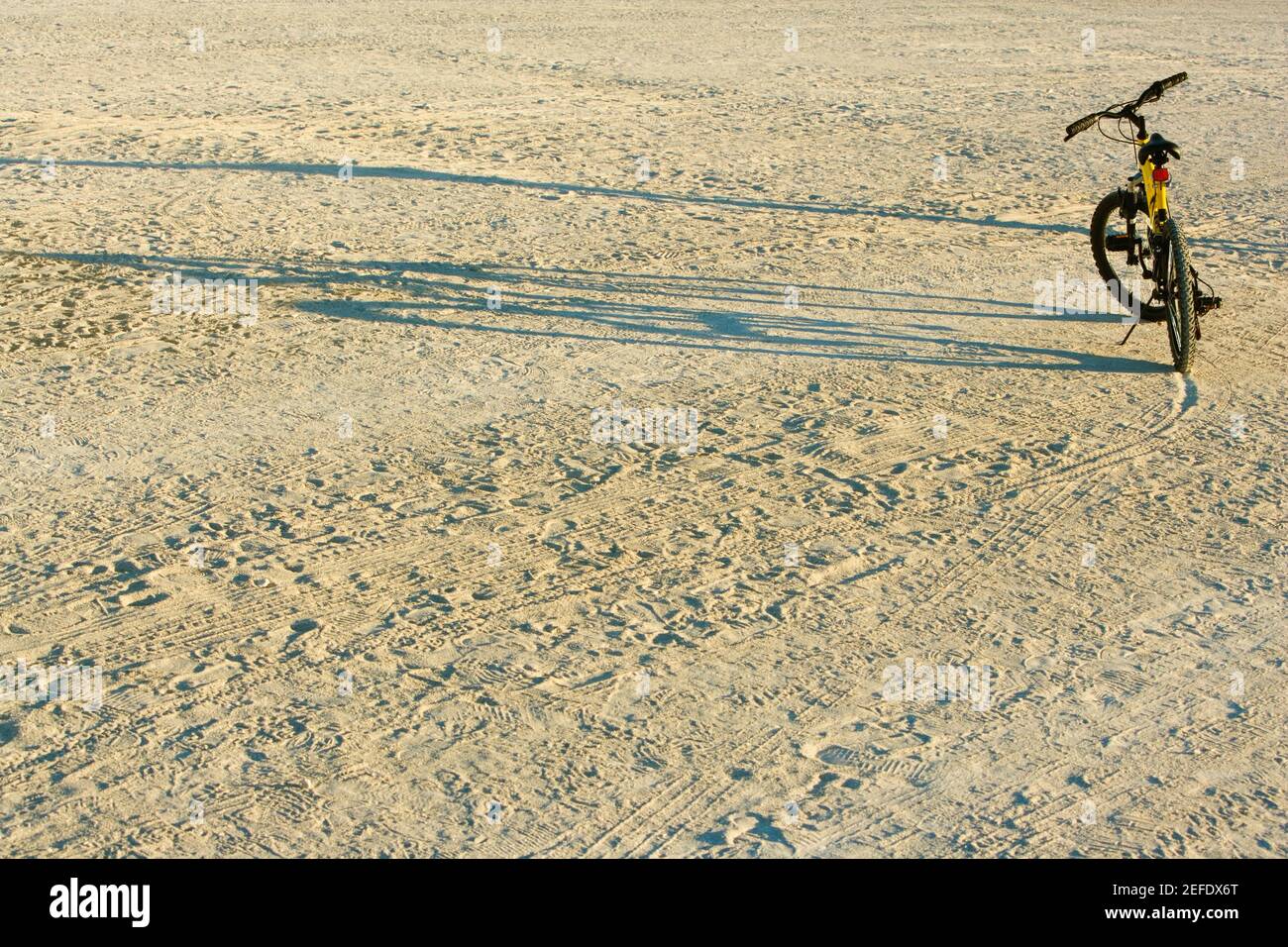 High angle view of a bicycle on a landscape Stock Photo
