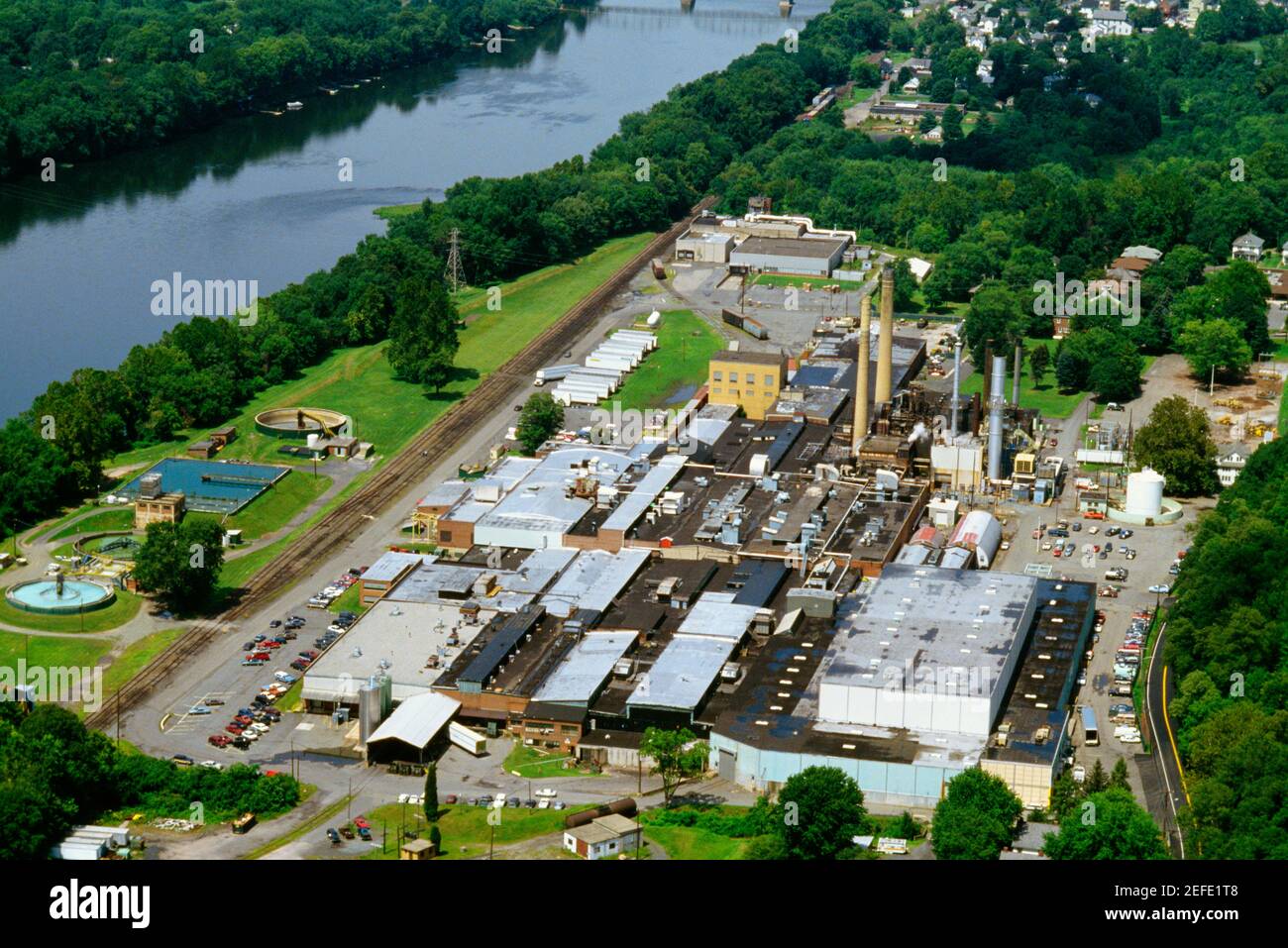 Aerial view of a paper mill, James River Paper Mill, Milford, New