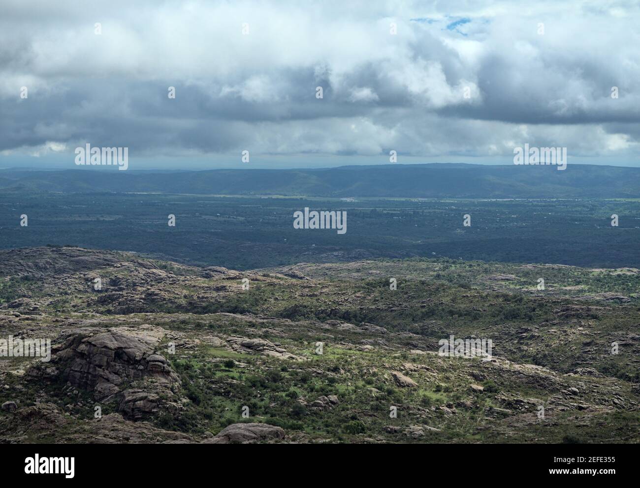 View of the landscape at Altas Cumbres (High Hills) in Cordoba province, Argentina. Stock Photo