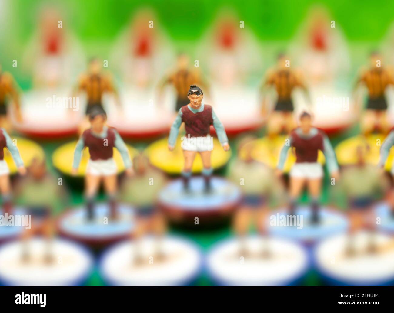 Subbuteo figures and accessory boxes Stock Photo