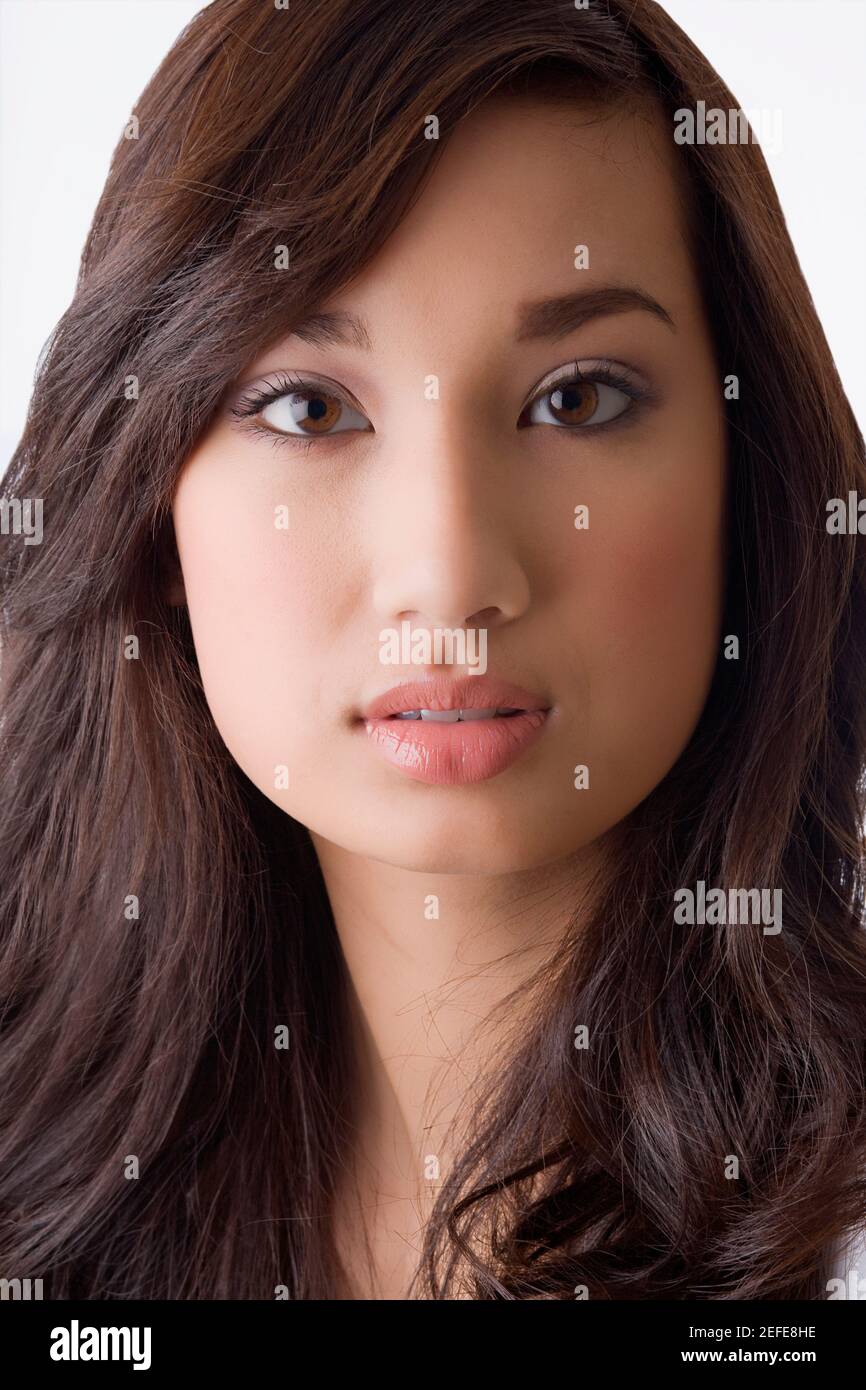 Portrait of a young woman looking serious Stock Photo