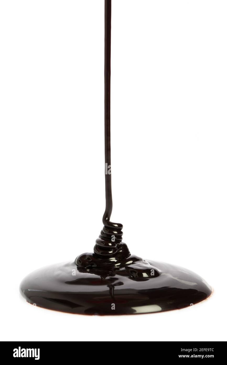chocolate sauce running down Stock Photo