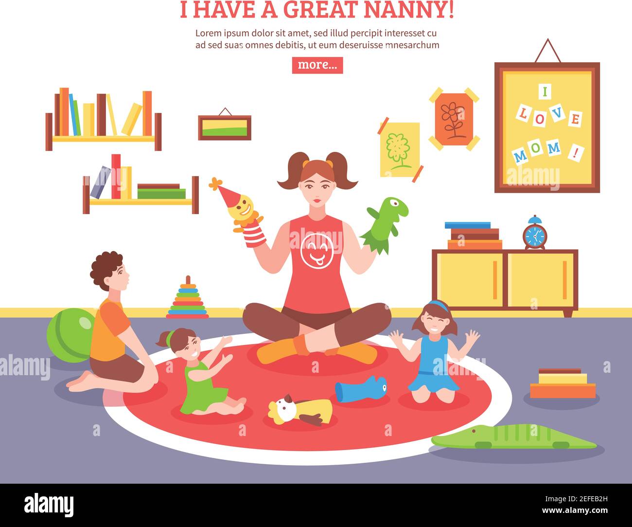 Nanny Vector Nanny vector vectors hi-res stock photography and images - Alamy