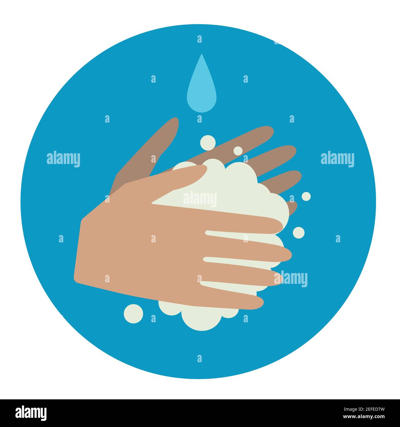 Circle sign about hand washing.  Stock Vector