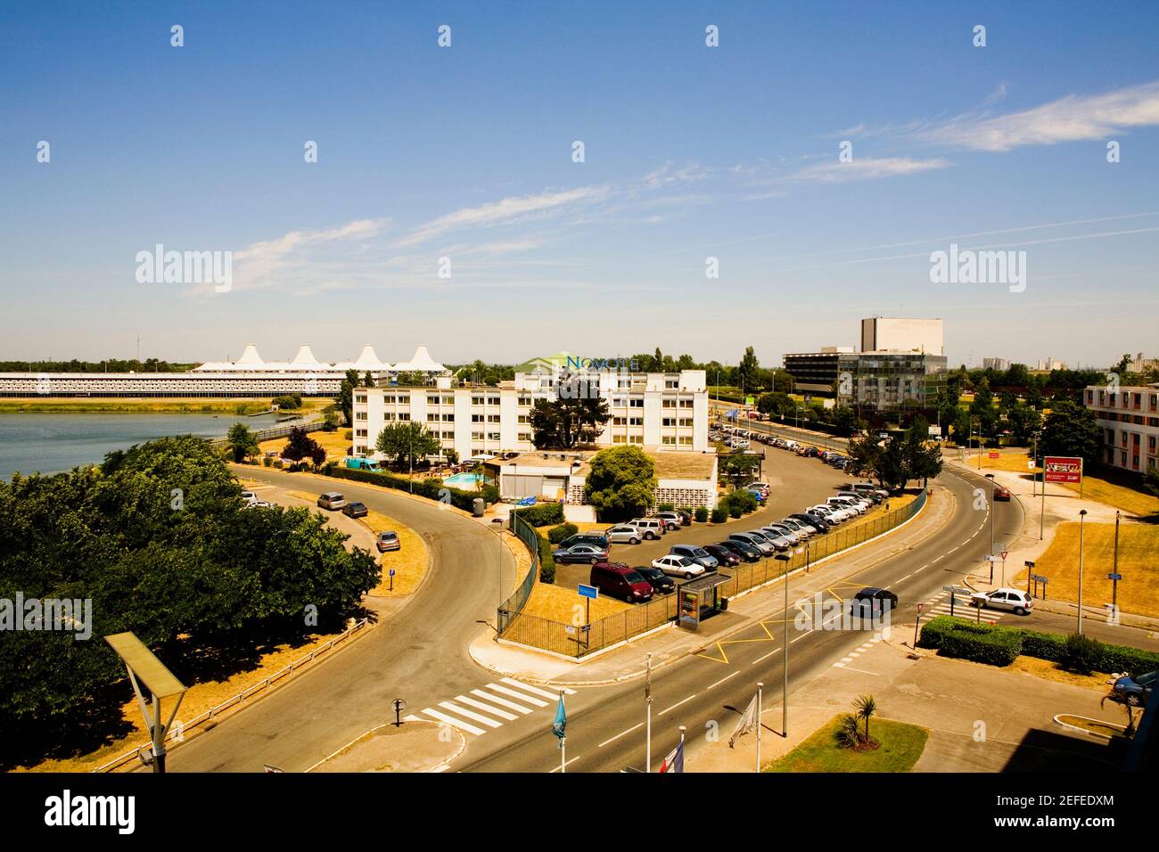 High angle view of a city, Bordeaux Lake, Bordeaux, Aquitaine, France Stock Photo