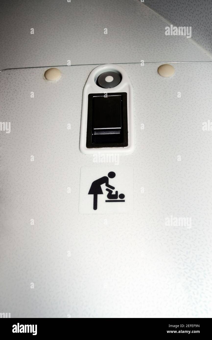 Closeup of an infant changing table in an airplane Stock Photo Alamy