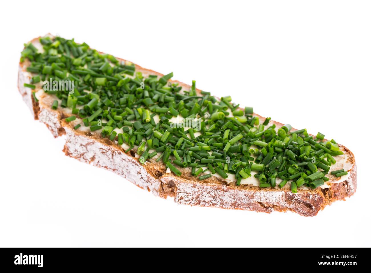 Chive bread isolated on white background Stock Photo
